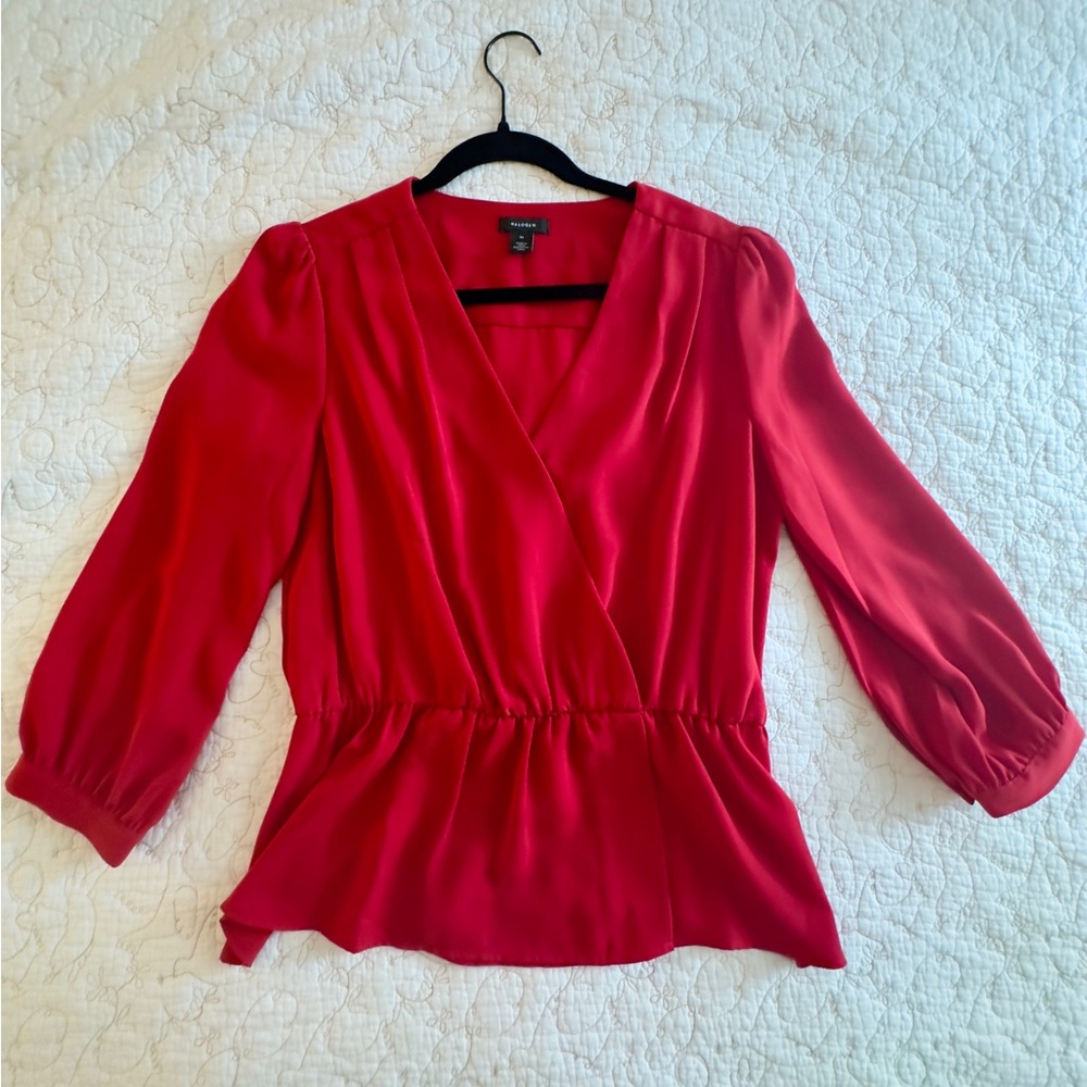 Red Peplum Blouse